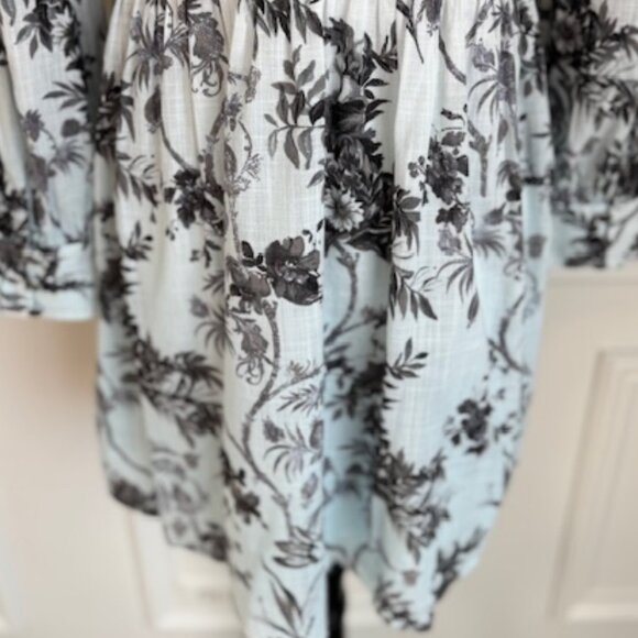 Anthropologie Lavinia Ombre' Embroidered Shirt Dress Floral Button Down Hobo - Picture 12 of 14